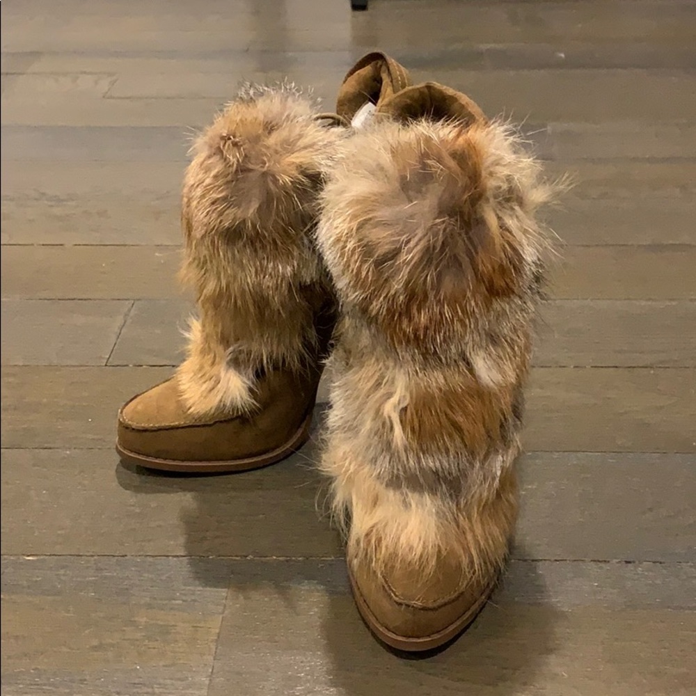Chinese Laundry Suede Booties w/ Fur
